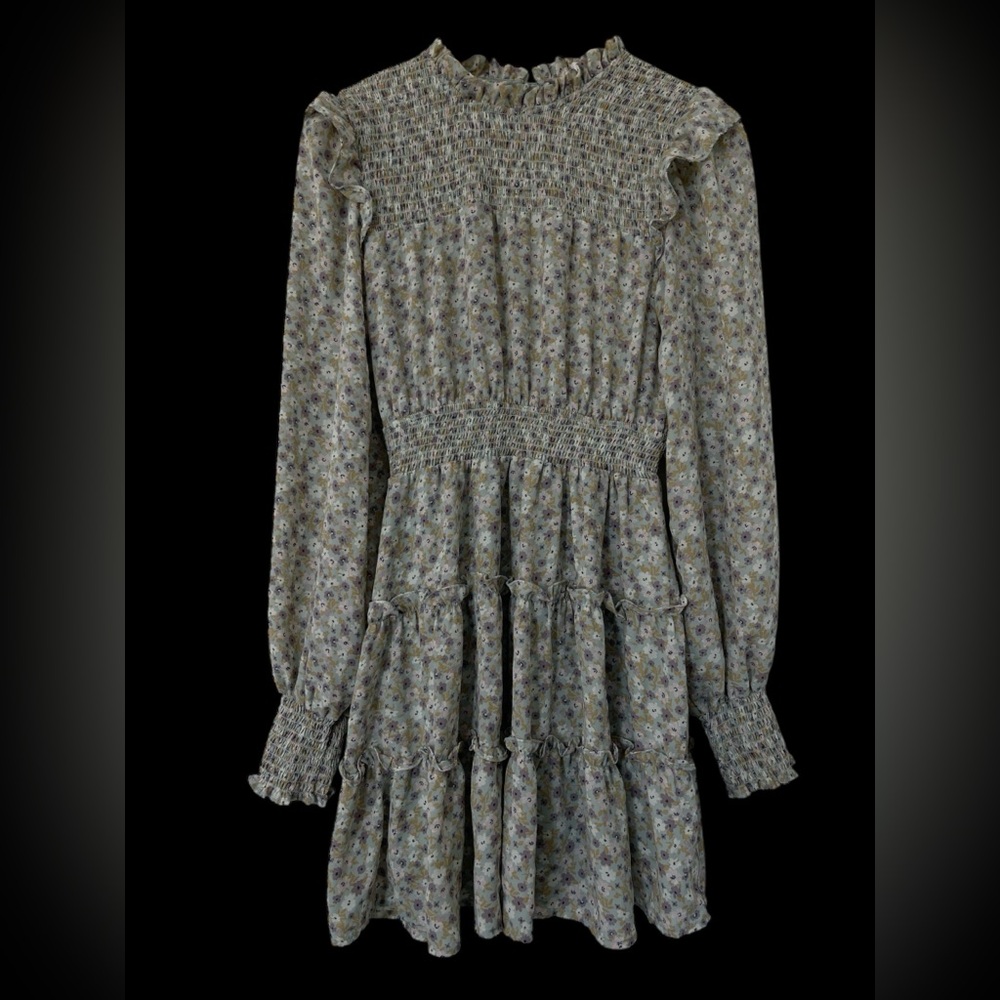 BY THE RIVER Floral Long Sleeve Smocked Dress size Medium